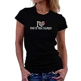 Teeburon I Love Perro de Presa Mallorquin Colorful Hearts Women T-Shirt Black
