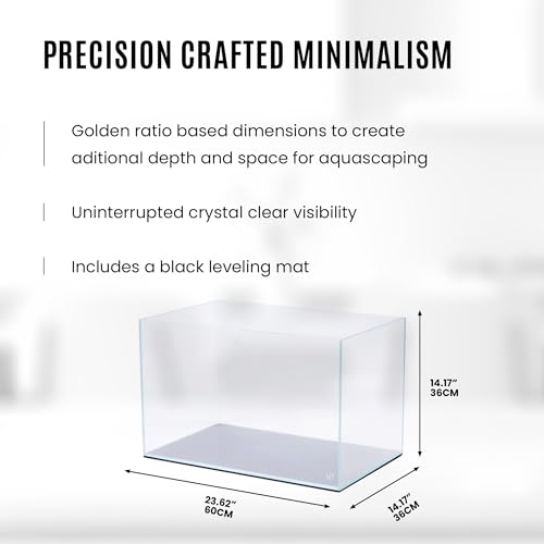 Image of UNS Ultra Clear Rimless Tank - 20.5GAL | 77.7L - 23.62x14.17x14.17 | 60x36x36 CM, 6mm Glass Thickness, Leveling Mat Included - Low Iron, High Clarity Fish Tank w / 45 Mitered Edge - [60U]