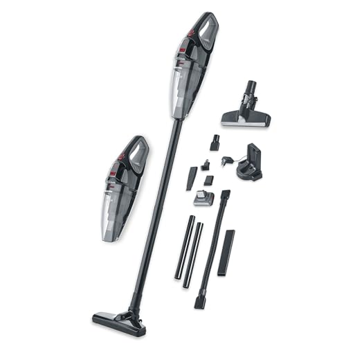 SEVERIN Akku Handstaubsauger kabellos, 18,5 V, 50 Min Laufzeit, Nass- und Trockensauger mit LED-Akku, rotierender Turbobürste und Tragetasche, für Auto, Camping und Tierhaare, HV 7147