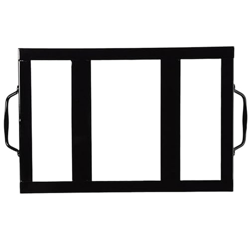 IMIKEYA Support et en Acier Inoxydable Noir Plaque à Sel Double Poignées, Porte-Plaque à Sel Pratique pour Barbecue Cuisson en Extérieur