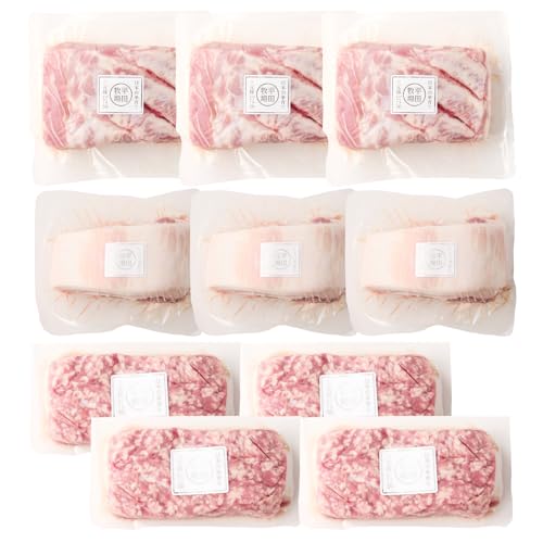 [定期便][平田牧場][全3回毎月]三元豚バラブロック・豚ロースブロック ・豚挽肉 各600g