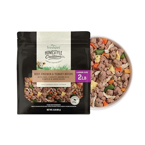 Freshpet Homestyle Creations Beef Chicken & Turkey with Brown Rice & Veggies Fresh Dog Food 2lb