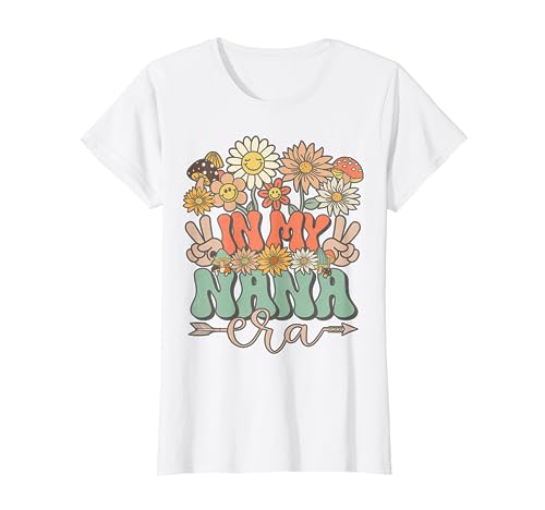 Matching Family In My Nana Era Floral Hippie Groovy Retro Maglietta