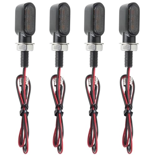 RYOTBASE バイク ウインカー LED ウィンカー オートバイ 小型 高視認 高輝度 安全 8M スモーク アンバー 汎用 12V 防水 原付 スクーター スポーツバイク フロント リア (3発×4個)