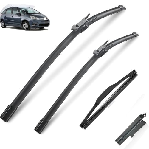 Compatible con Citroen C4 Coupe 3 puertas 2004-2010 28 + 24 + 7 escobillas limpiaparabrisas traseras delanteras cepillos cortador accesorios 2006 2007 2008 2009 2010