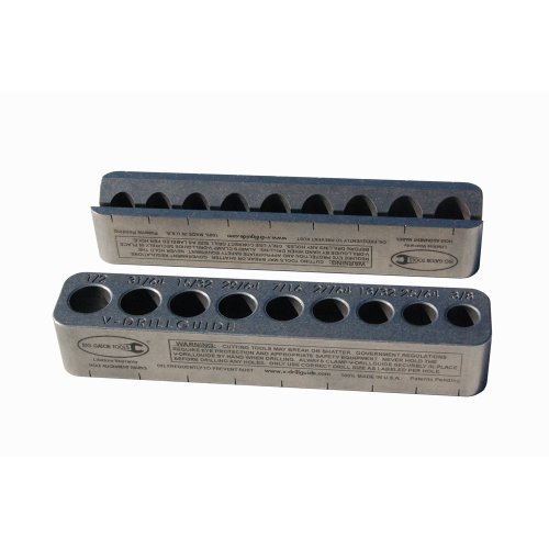 V-Drill Guide Standard Hole Sizes 1/8-1/2 Inches - 2 Pack #TOP1