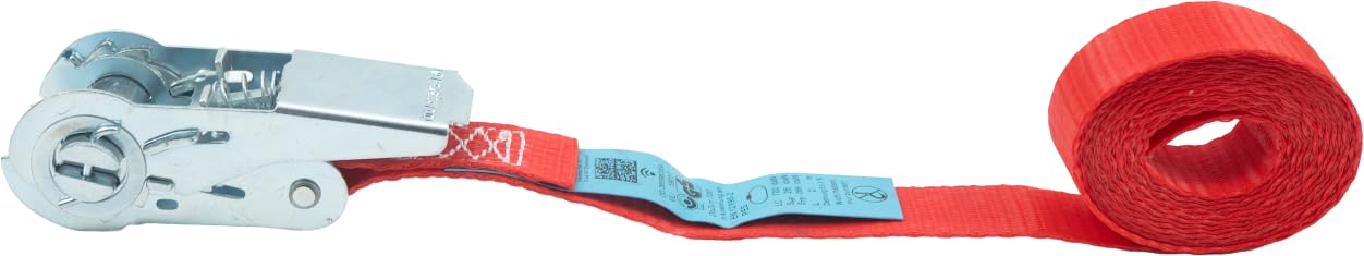 DoZurr 700 zestaw 5 pasów mocujących z mini szafką, jednoczęściowy, do opinania, obciążenie do 700 kg, szerokość 25 mm x 4 m długości, czerwony