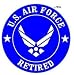 Retired US Air Force - Airforce Wings USAF - Window Bumper Locker Sticker