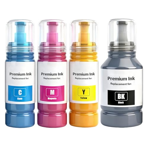 EPT102 Bouteilles d'encre Multipack Compatible pour ET-2700 ET-2750 ET-2756 ET-2850 ET-2851 ET-2856 ET-2956 ET-2959 ET-3750 ET-3850 ET-3950 ET-3956 ET-4750 ET-4850 ET-4856 ET-4950 ET-15000 (Lot de 4)