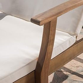 Great Deal Furniture Daisy Outdoor Teak Finish Chaise Lounge with Cream Water Resistant Cushion (Set of 4) 41SRbP0CnOL. SS280