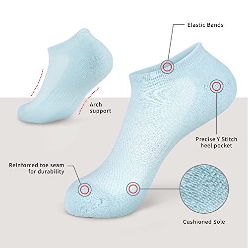 Image of MONFOOT Men's /Women's 10-20 Pairs Thin Cotton Low Cut Ankle Socks, Multipack