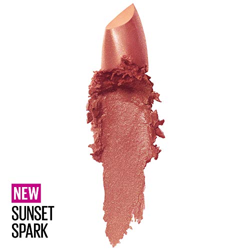 Image of Maybelline Color Sensational Lipstick, Lip Makeup, Cream Finish, Hydrating Lipstick, Nude, Pink, Red, Plum Lip Color, Sunset Spark, 0.15 oz. (Packaging May Vary)