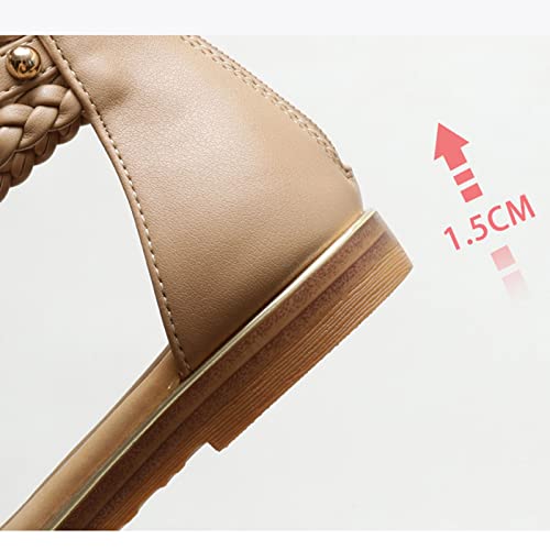 Sandals Women's Sandals Flat Bottom Summer Women's Fashion Casual Beach Shoes Sandal(A,37)3