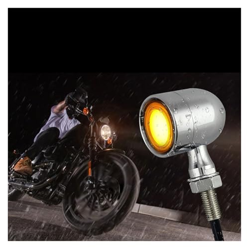 Feu arrière clignotants LED argenté pour moto chopper et custom