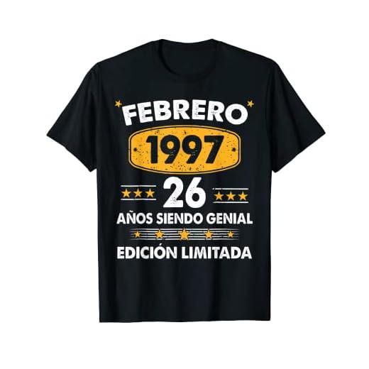 Hombre 26 Años Cumpleaños Regalo Hombre Febrero 1997 Febrero 26 Camiseta