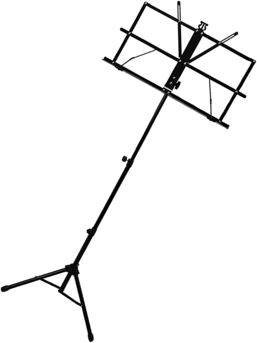 Music Stand Tripod with Telescopic Height Frame and Non-slip Sheet Clip for Orchestral Instruments Portable and Sturdy Holder for Guitar Violin Guzheng