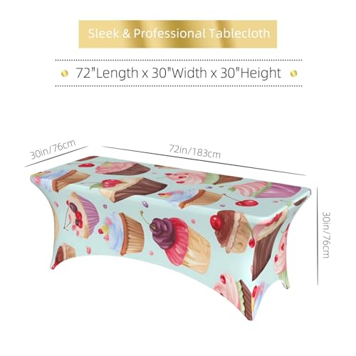 Nappe à motif cupcake anti-plis pour protéger et décorer une table de buffet - 7