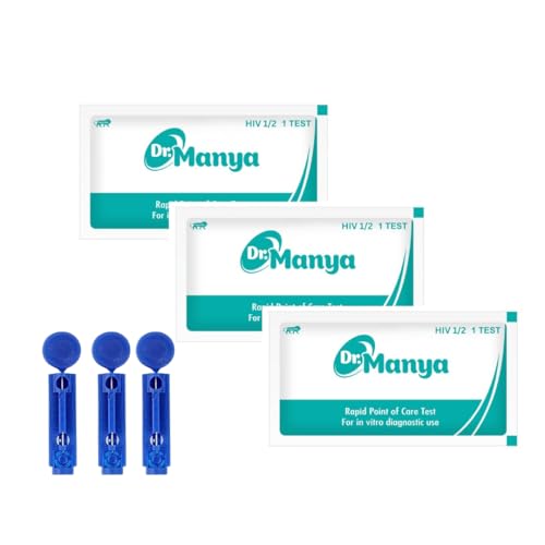 Dr. Manya HIV 1/2 Test Kit Pack of 3 Pcs | Rapid Self-Testing Kit for Home & Clinical Use | Accurate HIV Screening & Detection