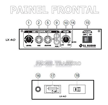 Caixa Amplificada 10 W Rms LX40 - Bivolt