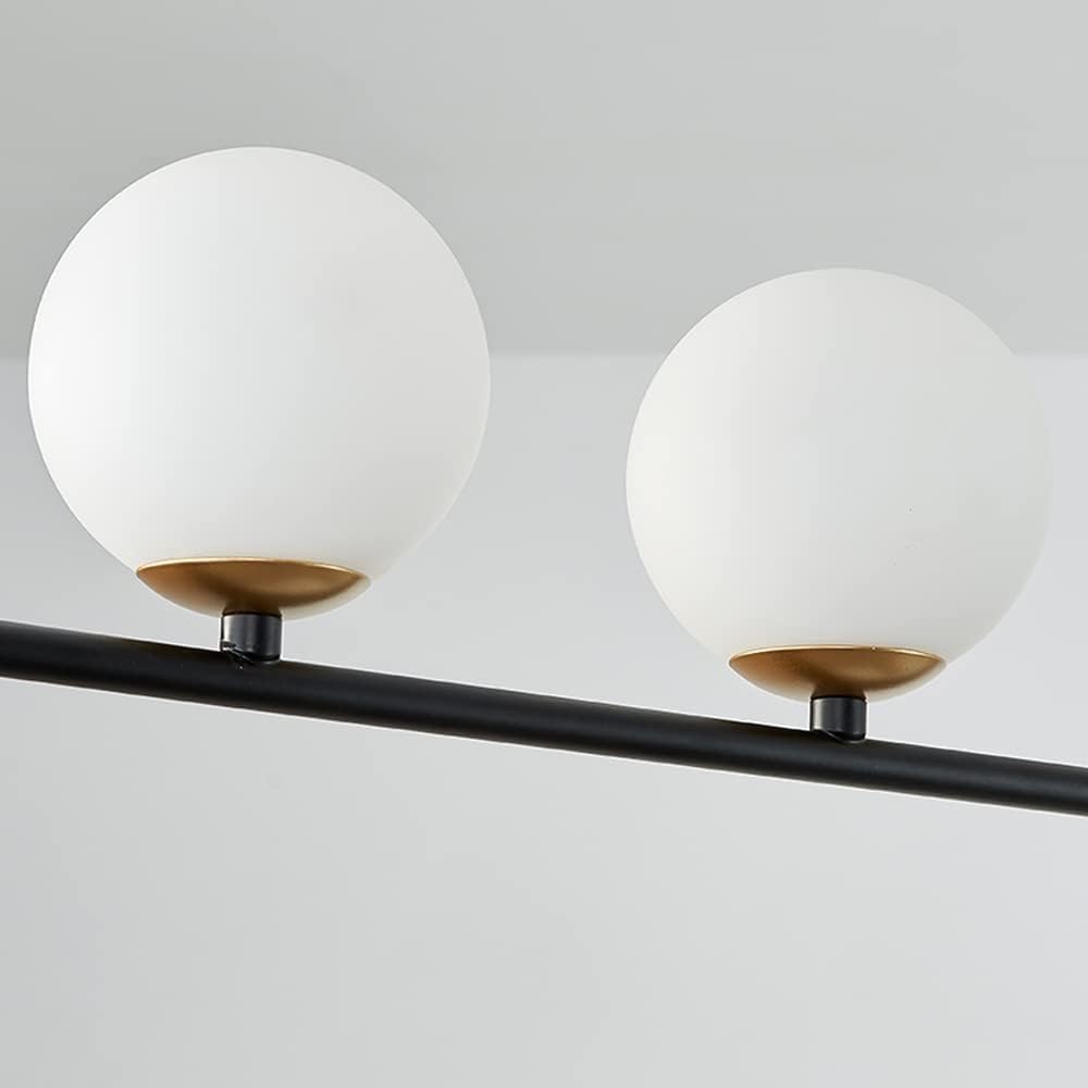 Żyrandol do jadalni, szklany żyrandol, oświetlenie LED E27, lampa wisząca, nowoczesna oprawa do kuchni i dekoracji wnętrz, lampa sufitowa (ciemna, 4 światła)