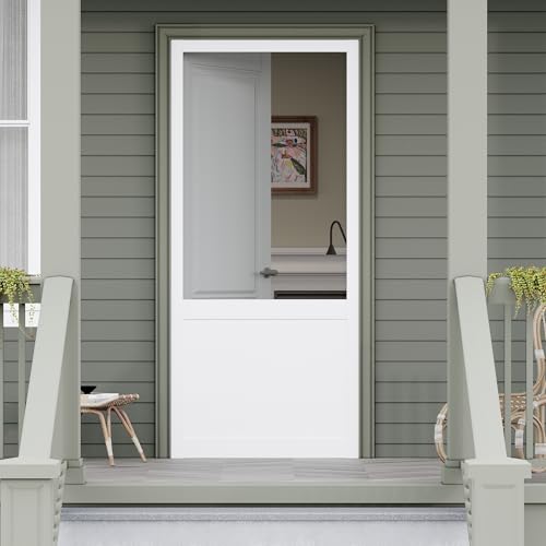 Front Wooden Screen Door for Swing Doors，36x80 Inch Solid Pine French 