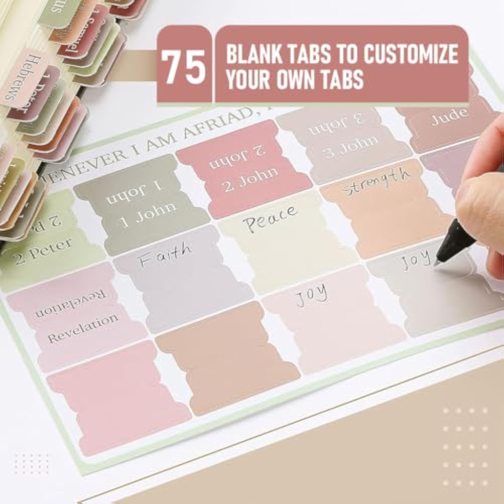 Bible Tabs, 75-Piece Laminated Chapter Index