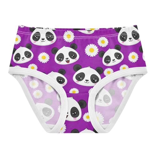 Joisal Cute Cartoon Panda Purple Girls Underwear Toddlers 2t Cotton Panties for Girl Fun Underpants Briefs