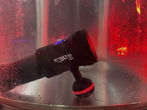 Dive Video Light 2000 Lumen Dive Photography Camera Light For Gopro Dive Led Flashlight Lamp, 100M/330Ft Underwater Flood Light With White Beam Red Beam Battery Rechargeable Torch Nitescuba V20 #TOP6