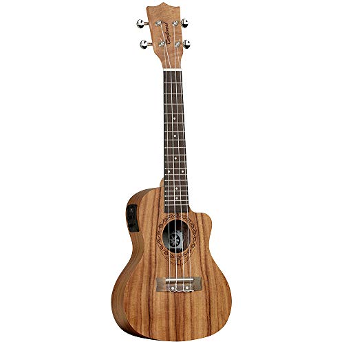 Tanglewood® »TIARE – TWT-16E« Ukulélé Concert – Koa – EQ/Cutaway – Finition Satinée – Rosette Tribal découpé au laser… - Les Beatles, Paul McCartney, John Lennon, RIngo Starr, George Harrison Tanglewood® »TIARE - TWT-16E« Ukulélé Concert - Koa - EQ/Cutaway - Finition Satinée - Rosette Tribal découpé au laser…