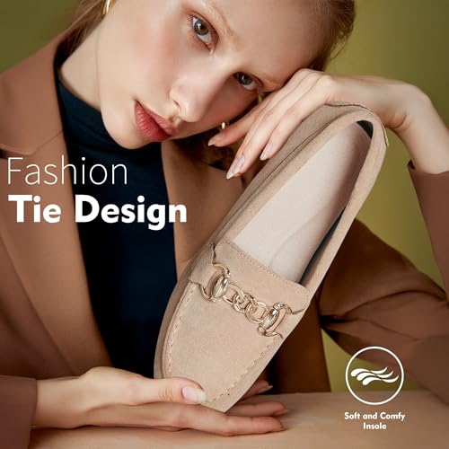 ABEJOJO Women's Loafer Shoes, Comfortable Slip on Casual Flat Penny Shoes for Walking, Driving, Dressy - Image 3