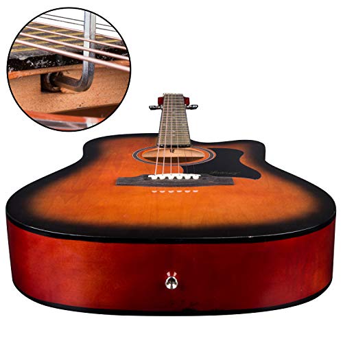 Image of JUAREZ Fiesta 41 Inch Acoustic Guitar Cutaway with Dual Action Truss Rod, JRZ41C /3TS 21 Frets Rosewood Fretboard & Bridge, Bag, Strap, 2 Picks, Allen Key, Extra String Set, 3TS Sunburst
