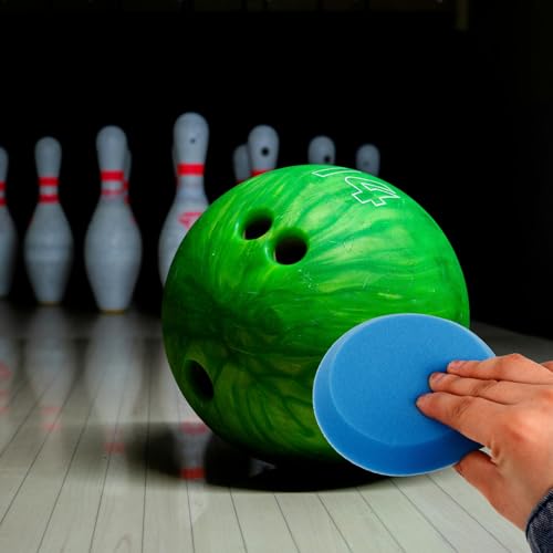 Esponja de limpieza y pulido azul para bolas de boliche con base absorbente lavable 5