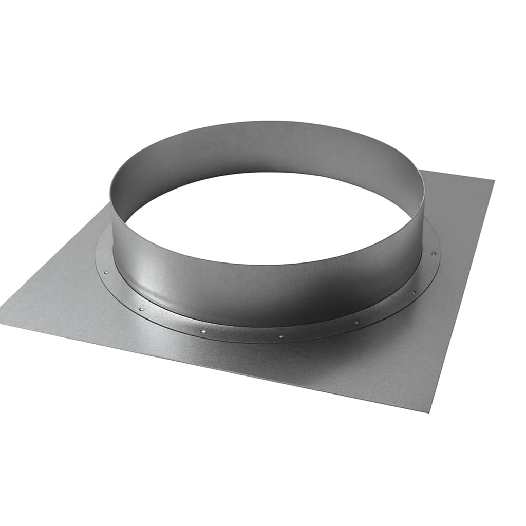 Easy Act Bride murale Ø 100 mm avec cadre 160 x 160 mm, bride en acier galvanisé pour fixation de tuyaux de ventilation aux murs et plafonds