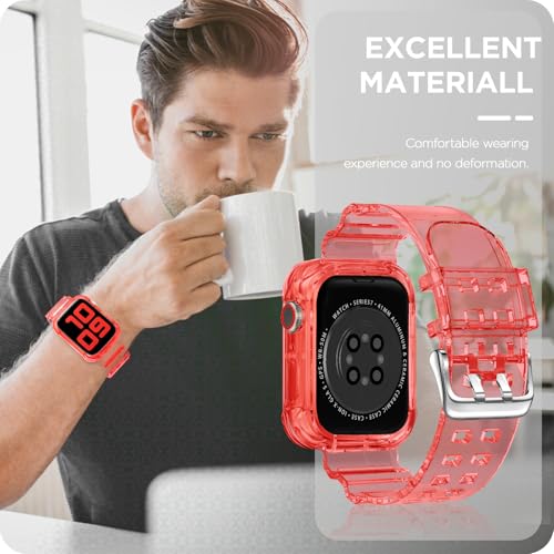 DABAOZA Compatible for Clear Apple Watch Band 41mm 40mm 38mm ClearRed by DABAOZA - Used condition - Image 7