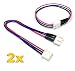Produktbild VUNIVERSUM 2X Premium JST-XH 2S 3Pin Balancerkabel Kabel Verlängerung Verlängerungskabel Ladekabel XH Stecker auf Buchse 15cm 26AWG Kabel Farbig Adapterkabel Lipo Akku von Mr.Stecker Modellbau®