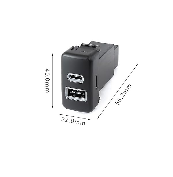 Car Charge Dual USB-C PD + USB-A QC3.0 USB Port Charger Socket Power Fit for Toyota Land Cruiser, FJ Cruiser, Tacoma, Tundra, Highlander, Hilux，”40×22×56.2mm” by HHENGYISOUL - Used condition - Image 4