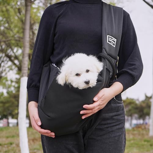 Tragetuch für Hunde, verstellbare Haustier-Tragetasche bis 7.5 kg mit Sicherem Tragegurt