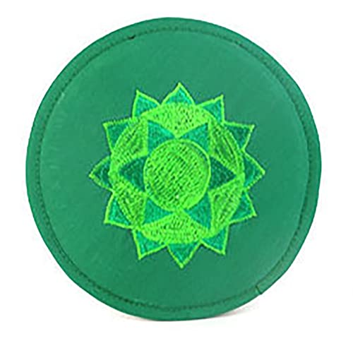 シンギングボウル チベタンシンギングボウルセット クリスタルシンギングボウル用手刺繍クッション、チャンティングブッダサウンドボウルボトムマット、ヨガ瞑想とサウンドヒーリングに最適(Green,20CM)