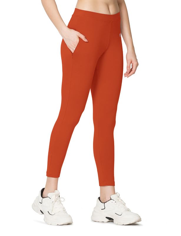 Image of VSTAR PL02 Women Ankle Length Stretchable Slim Fit Leggings with Secured Side Pocket | Moisture-Wicking | Soft Waistband & Cotton-Elastane Fabric