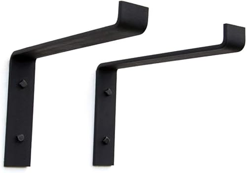 Soporte de estante de metal de hierro forjado, soportes de estante flotante, soportes de soporte de estantería de partición montados en la pared,