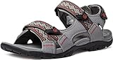 ATIKA Herren offene Zehen, wasserdichte Sandalen, zum Wandern, leichte, athletische Sport- und Outdoor-Sandalen, M153 1pack - Ignite Grey, 42 EU