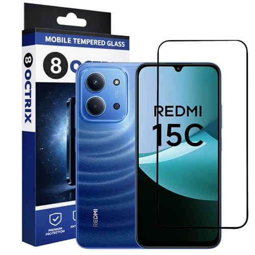 Image of Tempered Glass Screen Protector Compatible for Redmi 15C with Edge to Edge Coverage - Case Friendly, Anti-Scratch & Bubble-Free Installation Kit (Pack Of 1)