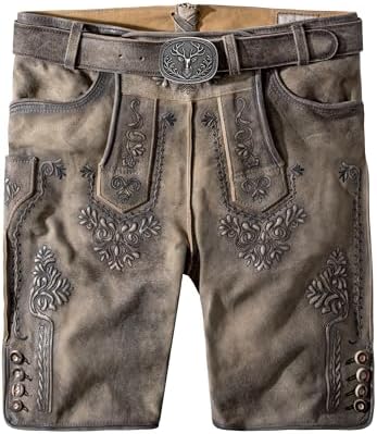 Stockerpoint Trachtenlederhose Artur | Bequeme Trachtenhose in edler Hirschoptik mit Gürtel I Aus 100% hochwertigem Leder I Perfekt für Festlichkeiten