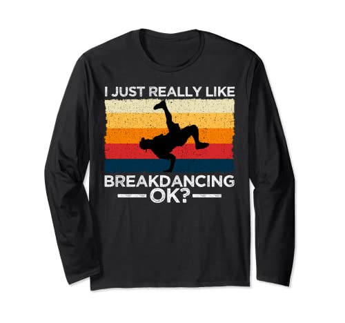 Breakdancing Retro Vintage Breaker Hip-hop Bailarina Breaking Manga Larga