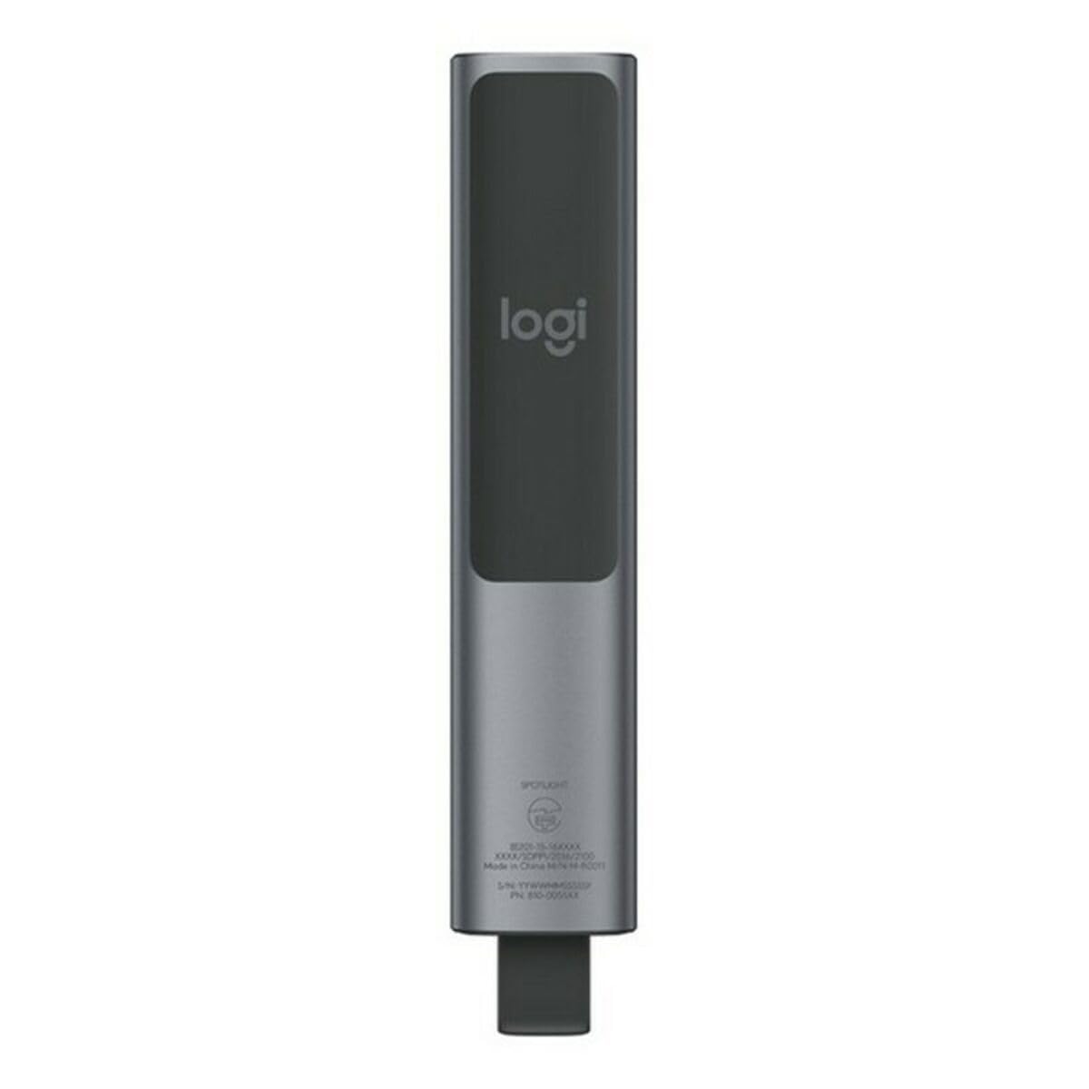 Logitech Spotlight Presenter Evidenziatore Digitale con Bluetooth, Clicker Universale per Presentazioni, Portata di 30 Metri e Ricarica Rapida, Grigio