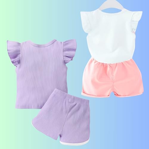 Image of 4YOU DRESSES Beautiful Cotton Blend Fabric Top and Shorts For Girls(Pack Of 2)