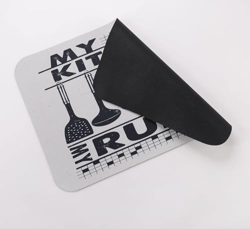Image of UMAI x SAVYA Home Kitchen Mats|| 60 x 40 ||Anti-Skid Mat for Living Room,Bathroom,Shower,Bathtub mat,Multipurpose Mat (Black)