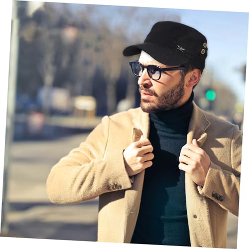 1Pc Outdoor Cap Flat Top Baseball Hat for Men Breathable and Comfortable Design for Camping Travel and Daily Wear Versatile Modern Sun Shade Accessory Black3