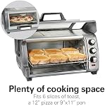 Hamilton Beach Sure-Crisp Air Fryer Toaster Oven with Easy Reach Door, Stainless Steel, 1400W, 6-Slice Countertop Oven, Fits 12" Pizza, Air Fry, Bake, Broil & Toast, 31523G | Large Capacity, Fits 6 Slices or 12" Pizza, 4 Cooking Functions: Convection