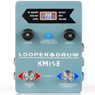 High quality 44.1 kHz / 24 bit 2 in 1 drum and pedalboard machine with 2 in 1 drum machine. [LOOPER WITH COLOR DISPLAY] Sharp color display shows current loop mode, recording time progress and accurate synchronization LARGE STORAGE CAPACITY - 40 memo...